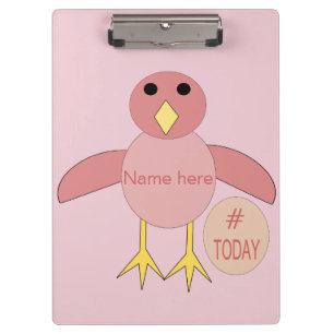 Porte-bloc Porte - bloc de poussins de fille rose personnalis