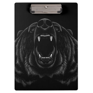 Porte-bloc Porte - bloc d'ours noir rugissant
