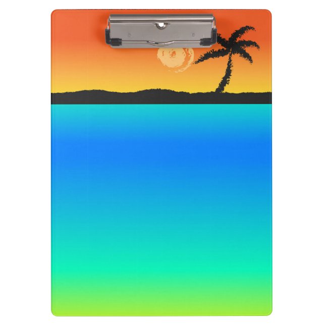 Porte-bloc Porte - bloc du coucher de soleil sur l'île (Devant)