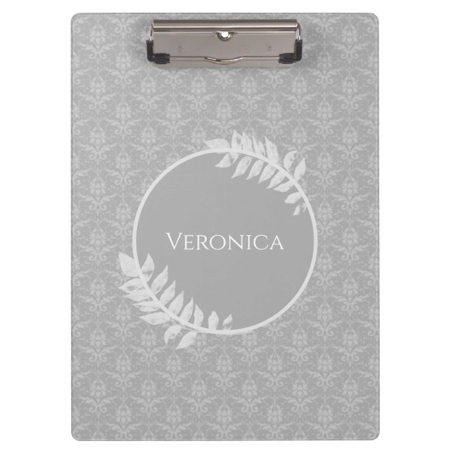Porte-bloc Porte - bloc gris élégant Damask (Devant)