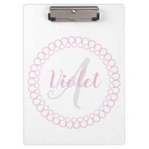 Porte-bloc Porte - bloc Monogramme circulaire rose