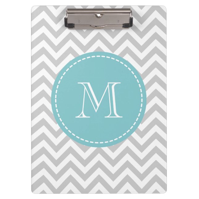 Porte-bloc Porte - bloc monogramme personnalisé avec chevron  (Devant)