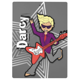 Porte-bloc Porte - bloc nommé blond de garçon rockstar gris