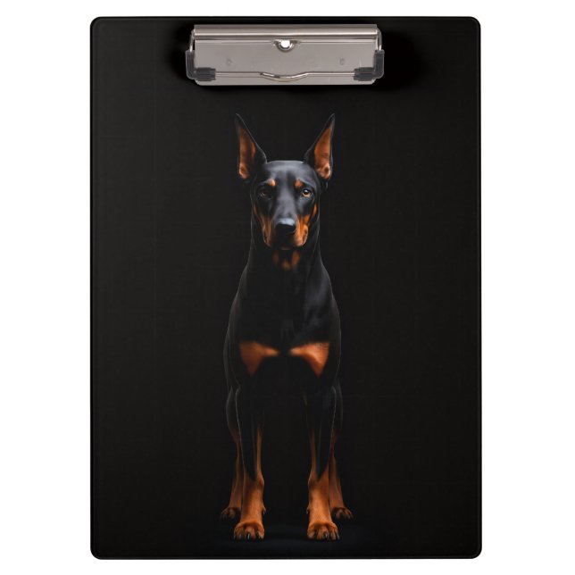 Porte-bloc Porte-bloc-notes Black 4 Luxe, chien doberman gard (Devant)