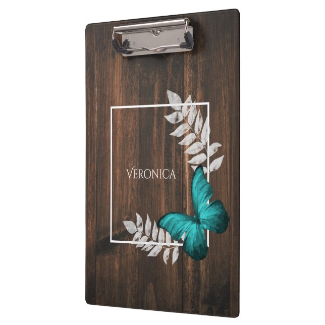 Porte-bloc Porte - bloc papillon Turquoise rustique (Gauche)