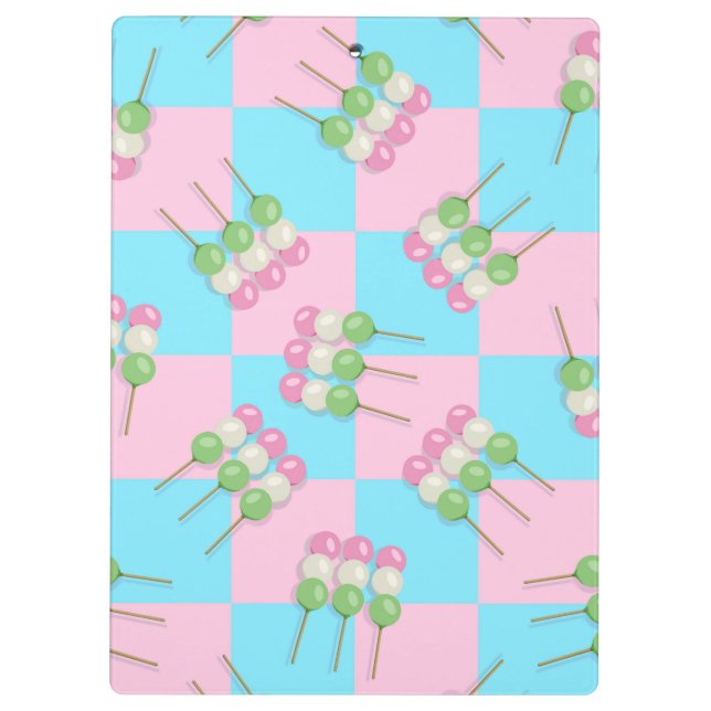Porte-bloc Porte - bloc Pastel Pink À damiers Dango (Dos)