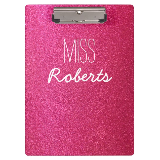 Porte-bloc Porte - bloc (personnalisable) rose de professeur (Devant)