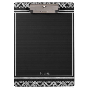 Porte-bloc Porte - bloc personnalisé Art déco noir et argent