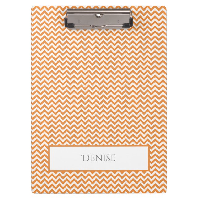 Porte-bloc Porte - bloc personnalisé Orange Simple Chevron (Devant)