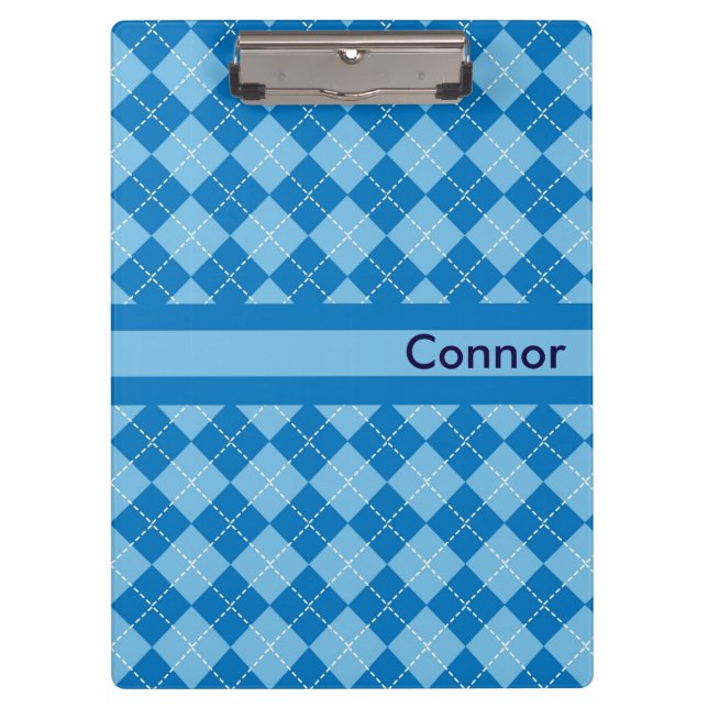 Porte-bloc Porte - bloc personnalisé Plaid bleu clair (Devant)