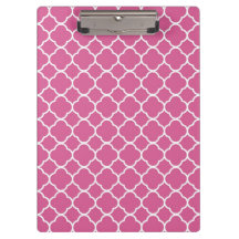 Porte - bloc Quatrefoil rose Preppy