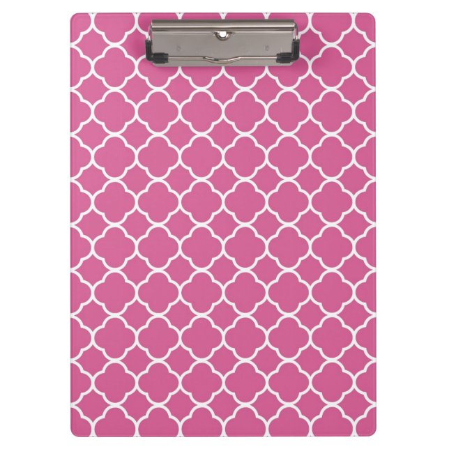 Porte-bloc Porte - bloc Quatrefoil rose Preppy (Devant)