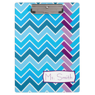 Porte-bloc Porte - bloc rayé bleu et pourpre de Chevron