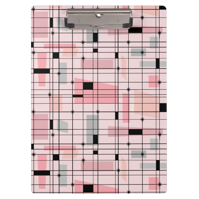 Porte-bloc Porte - bloc Retro Pink Grid et Starburst (Devant)