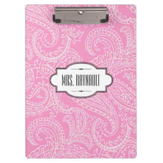 Porte-bloc Porte - bloc rose personnalisé de Paisley