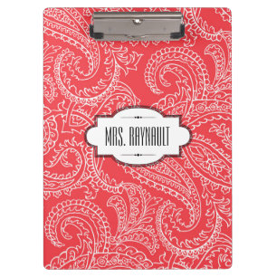 Porte-bloc Porte - bloc rouge personnalisé de Paisley