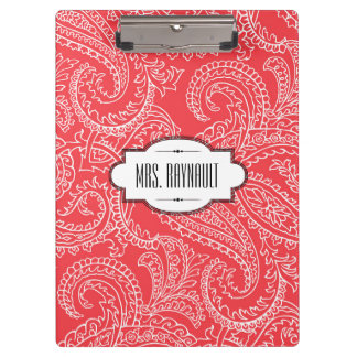 Porte-bloc Porte - bloc rouge personnalisé de Paisley