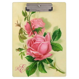 Porte-bloc Porte - bloc vintage classique de roses de rose de