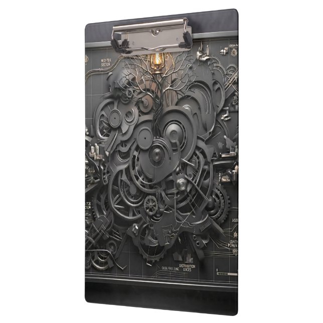 Porte-bloc Porte-cartes mécanique Steampunk (Gauche)