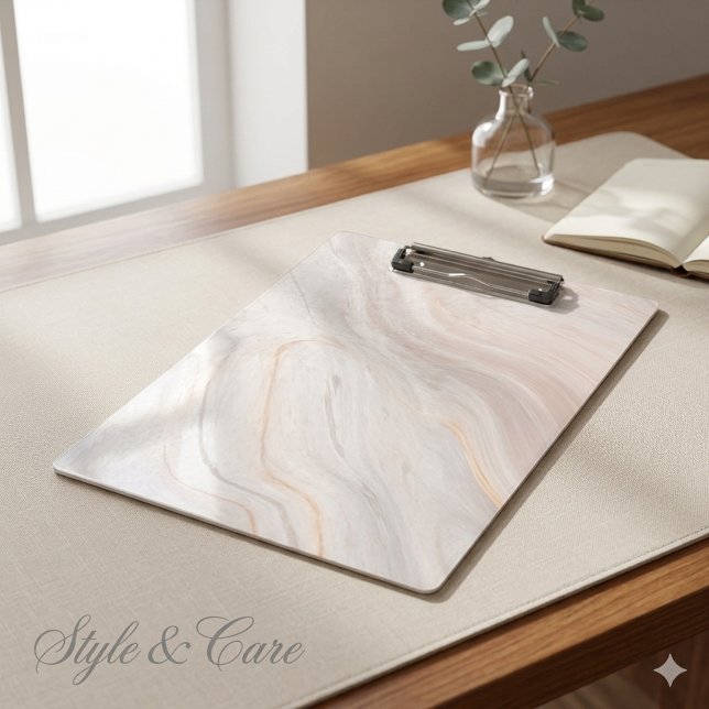 Porte-bloc Porte-documents à finition marbre rose élégant et  (Pink Marble Finish Clipboard Stylish and Durable)