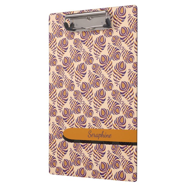 Porte-bloc Porte-documents à plumes de paon boho (Gauche)