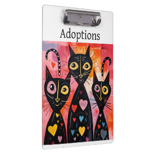 Porte-bloc Porte-documents Amour de Chat Mignon Cœurs Rouges