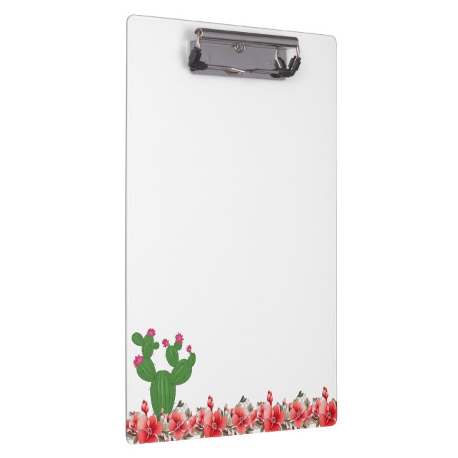 Porte-bloc Porte-documents carré fleurs orange cactus vert  (Swatch)