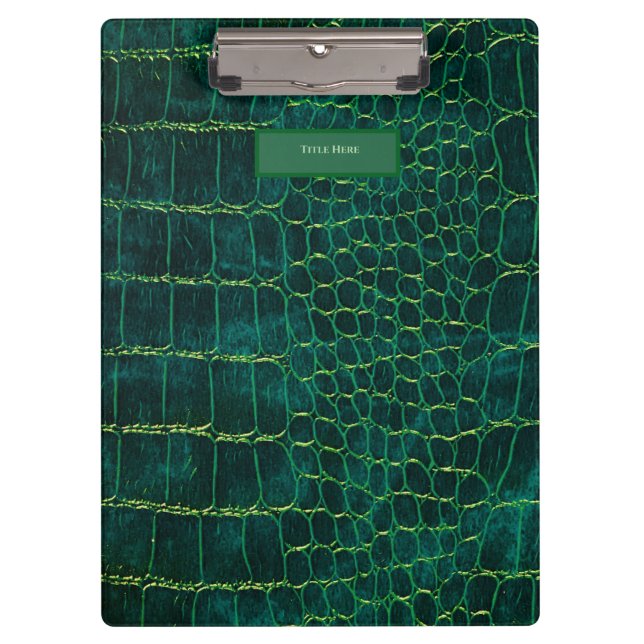 Porte-bloc Porte-documents de style cuir vert faux (Devant)