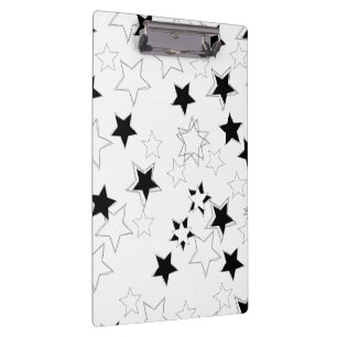 Porte-bloc Porte-documents étoiles noir et blanc mignon 