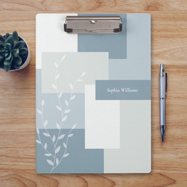 Porte-bloc Porte-documents feuille blanche bleu poussiéreux a (Créateur téléchargé)