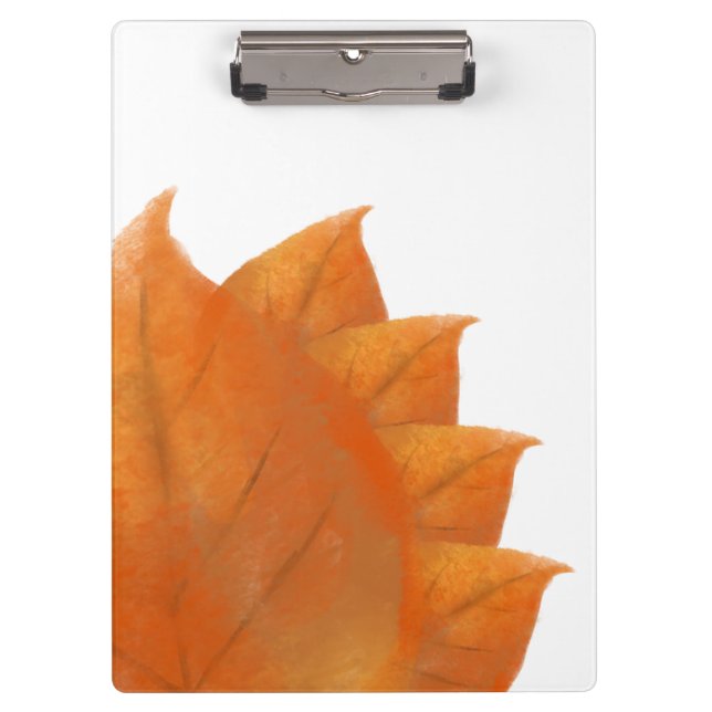 Porte-bloc Porte-documents feuilles orange automne (Devant)