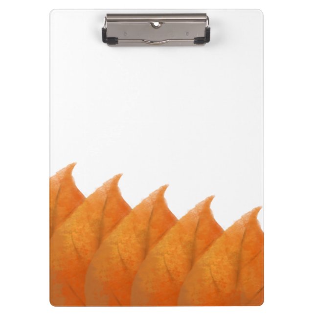 Porte-bloc Porte-documents feuilles orange automne (Devant)