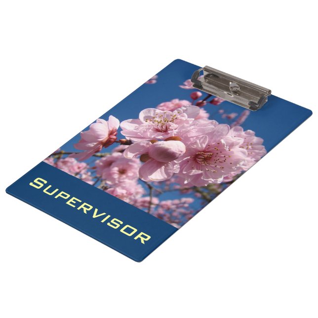 Porte-bloc Porte-documents Fleurs de printemps rose pour supe (Incliné)