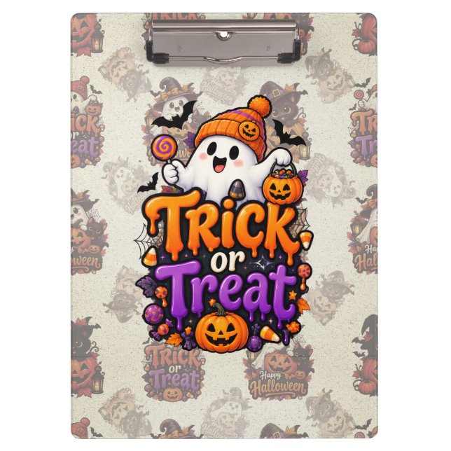 Porte-bloc Porte-documents Halloween fantôme mignon pour la t (Devant)