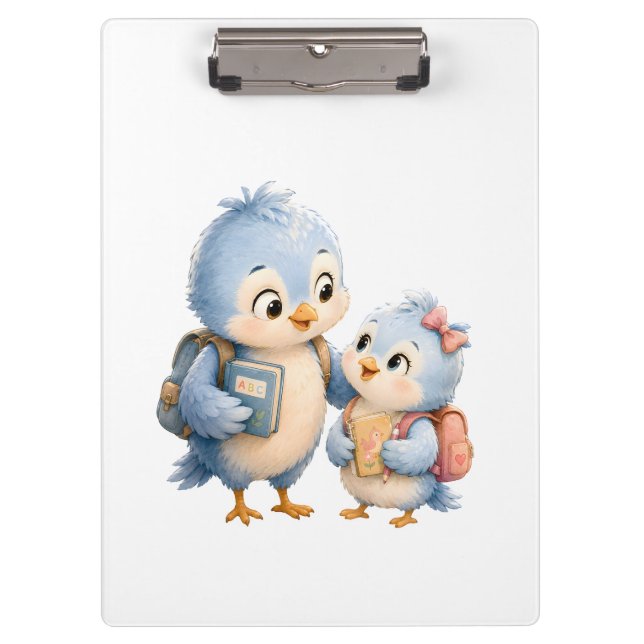 Porte-bloc Porte-documents Mignon Frères et Sœurs Oiseaux Ble (Devant)