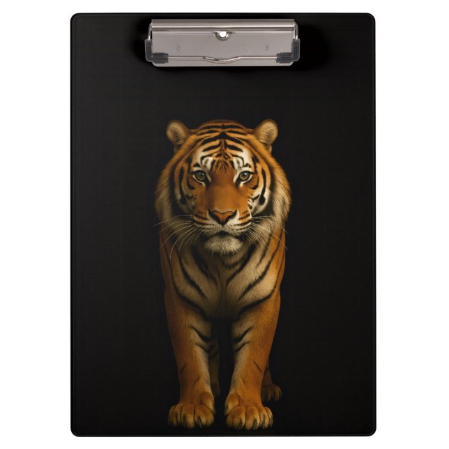 Porte-bloc Porte-documents noir 4 Luxe, Tigre Noble (Devant)