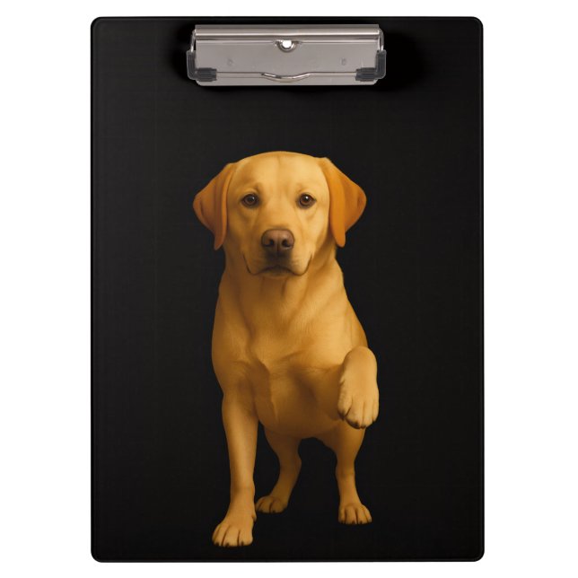 Porte-bloc Porte-documents noir luxe, Labrador tendre (Devant)