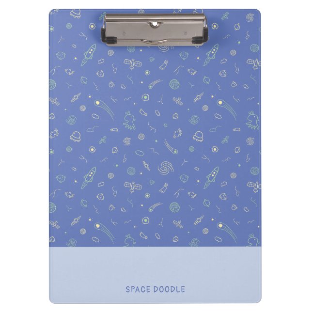 Porte-bloc Porte-documents personnalisé Cute Space Doodle (Devant)