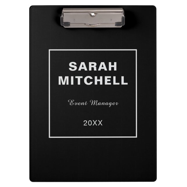 Porte-bloc Porte-documents professionnel noir gris moderne (Devant)