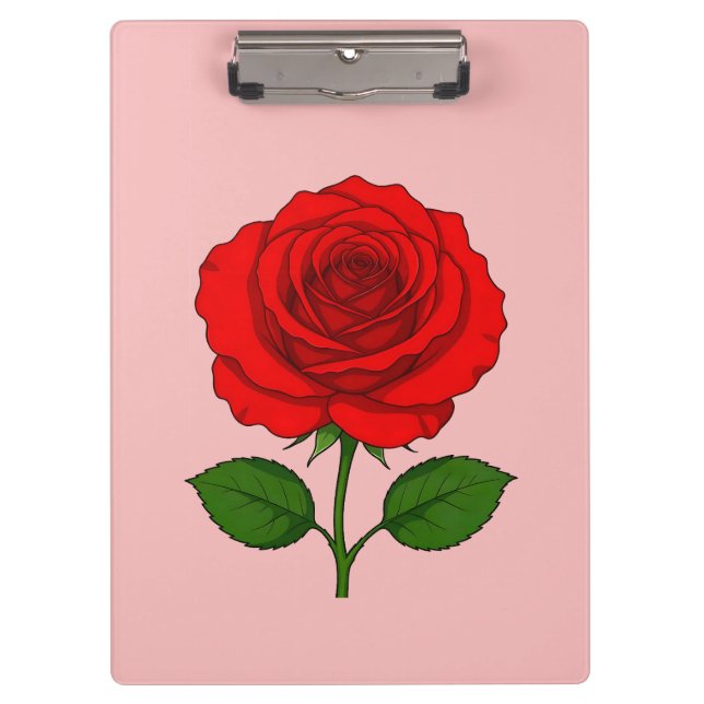 Porte-bloc Porte-documents Rose Rouge (Devant)