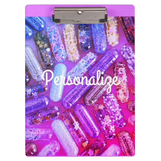 Porte-bloc Porte-médicaments pailleté pour infirmière (Devant)
