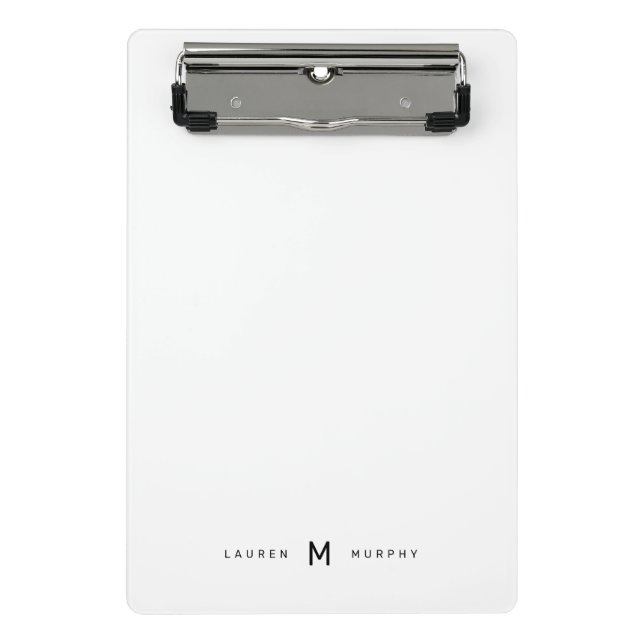 Porte-bloc Porte-nom à monogramme typographique moderne mini (Devant)