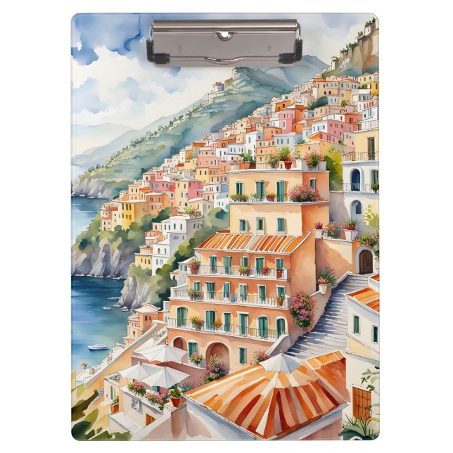 Porte-bloc Positano : Le charme de l'aquarelle sur la côte am (Devant)