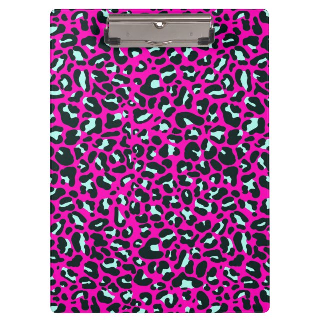 Porte-bloc Poster de animal de Cheetah Leopard rose moderne (Devant)