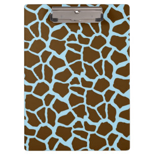 Porte-bloc Poster de animal de girafe bleu et Brown