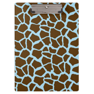 Porte-bloc Poster de animal de girafe bleu et Brown