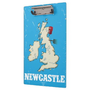 Porte-bloc Poster de voyage de Newcastle vintage