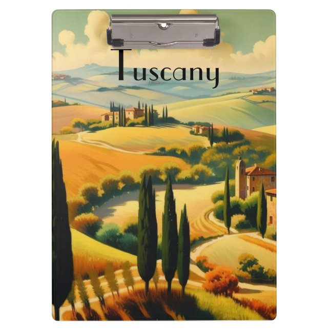 Porte-bloc Poster Vintage voyage Campagne toscane (Devant)