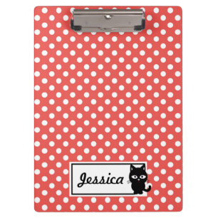 Porte-bloc Pot rouge et chat noir Personnalisé