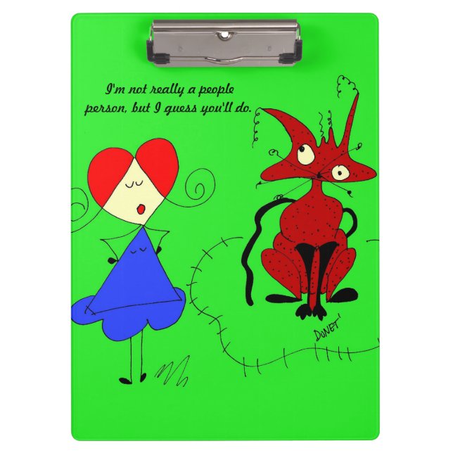 Porte-bloc Poule mouillée et son chat, éraflure (Devant)